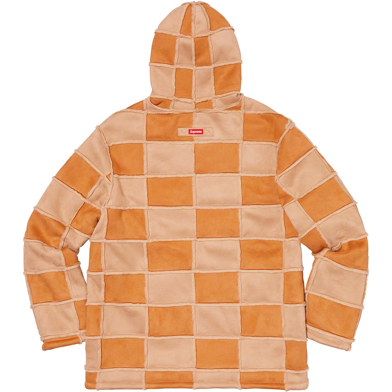 Faux Suede Patchwork Hooded Jacket view 3